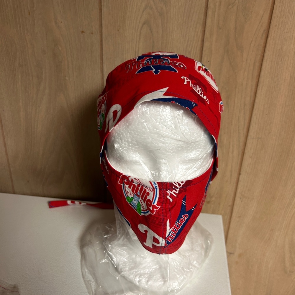 Red and White Patterned Hat Accessory